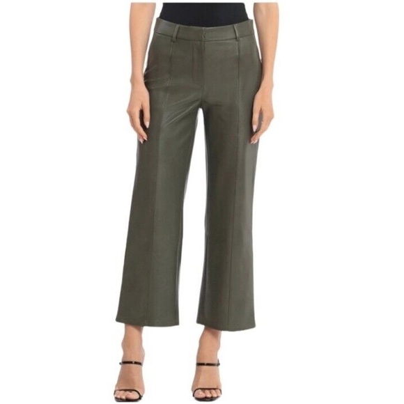Vegan Leather Wide Leg Cropped Trouser - Picture 1 of 6